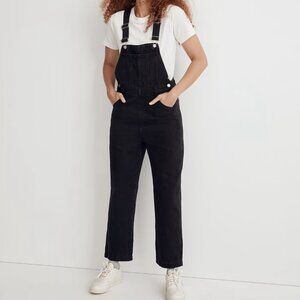 Madewell Straight-Leg Overalls in Lunar Wash - Size S - Black / Gray